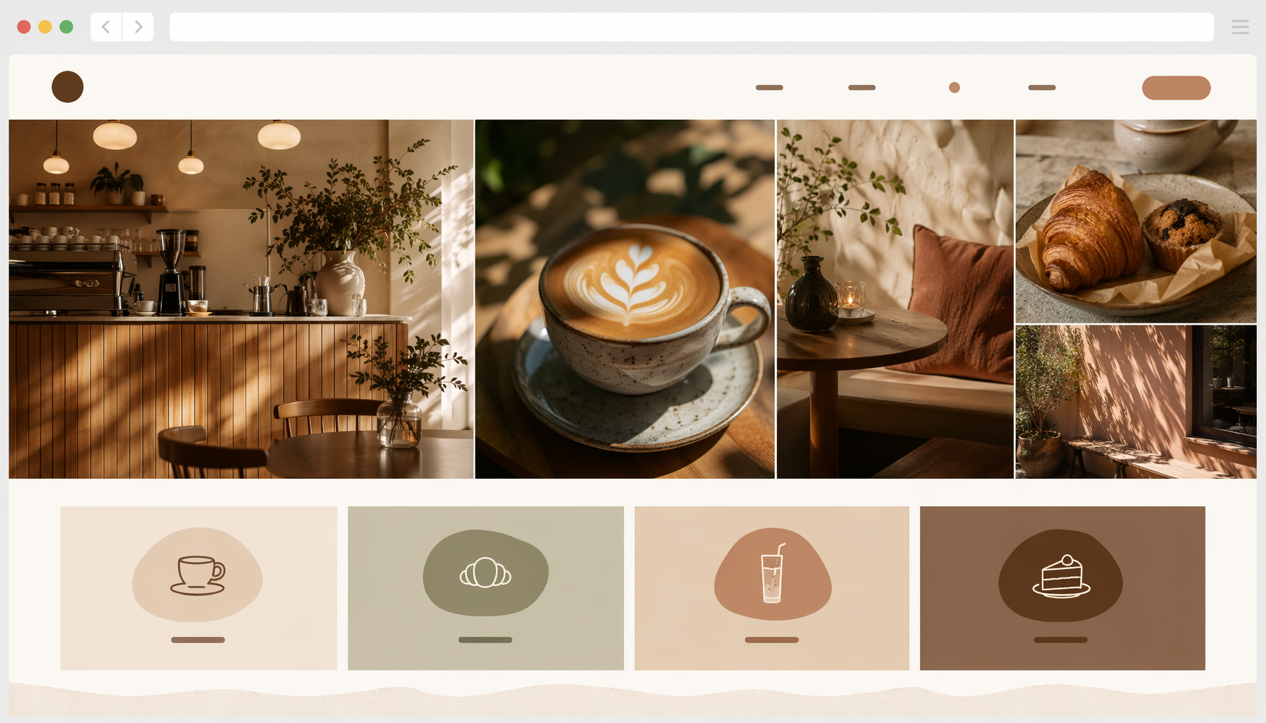 aurora-cafe 사례를 보여주는 사이트 화면 이미지
